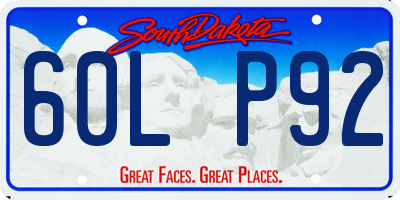 SD license plate 60LP92