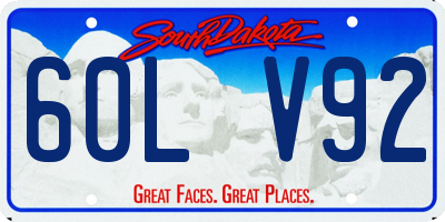 SD license plate 60LV92