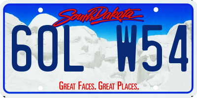 SD license plate 60LW54
