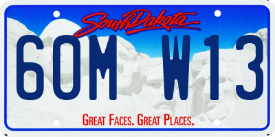 SD license plate 60MW13