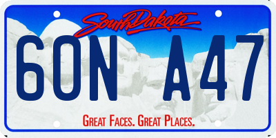 SD license plate 60NA47