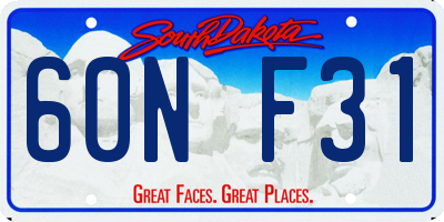 SD license plate 60NF31