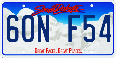 SD license plate 60NF54