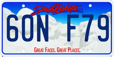 SD license plate 60NF79