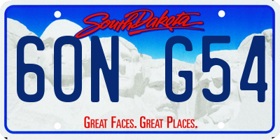 SD license plate 60NG54