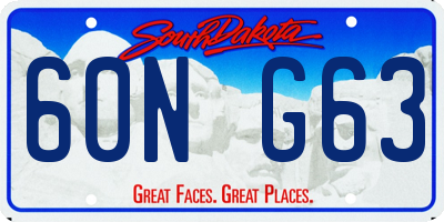 SD license plate 60NG63