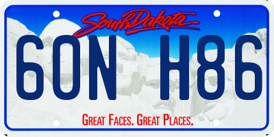SD license plate 60NH86