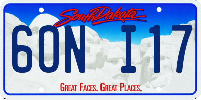 SD license plate 60NI17