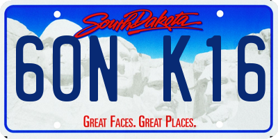 SD license plate 60NK16