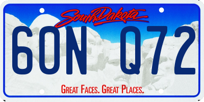 SD license plate 60NQ72