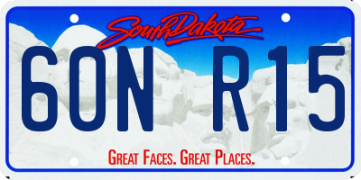 SD license plate 60NR15