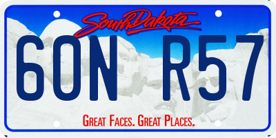 SD license plate 60NR57