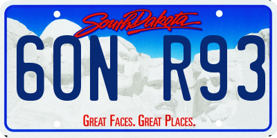 SD license plate 60NR93