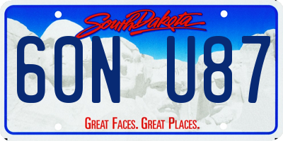 SD license plate 60NU87