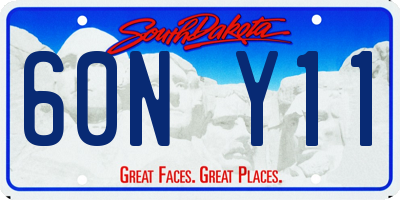 SD license plate 60NY11