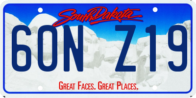 SD license plate 60NZ19