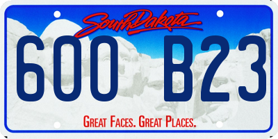 SD license plate 60OB23