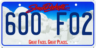 SD license plate 60OF02