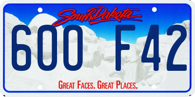 SD license plate 60OF42