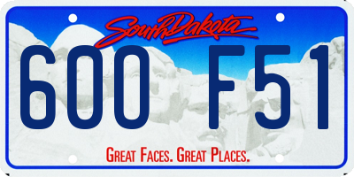 SD license plate 60OF51