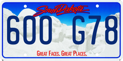 SD license plate 60OG78
