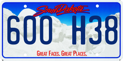 SD license plate 60OH38