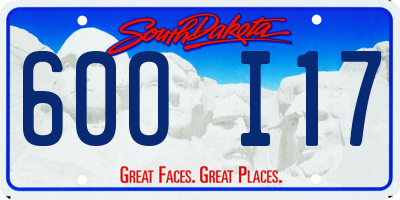 SD license plate 60OI17