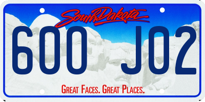 SD license plate 60OJ02