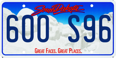 SD license plate 60OS96