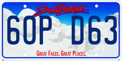 SD license plate 60PD63