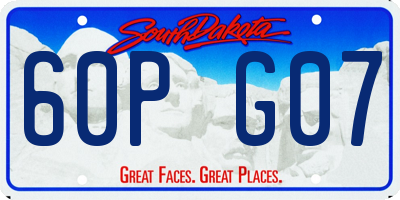 SD license plate 60PG07