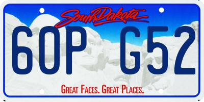 SD license plate 60PG52