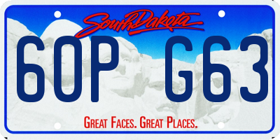 SD license plate 60PG63