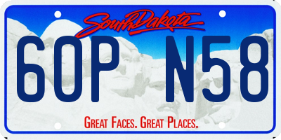 SD license plate 60PN58