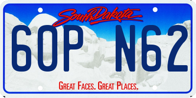 SD license plate 60PN62