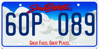 SD license plate 60PO89