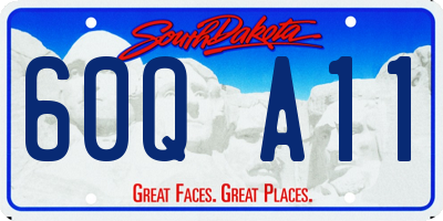 SD license plate 60QA11