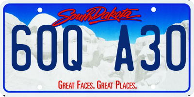 SD license plate 60QA30