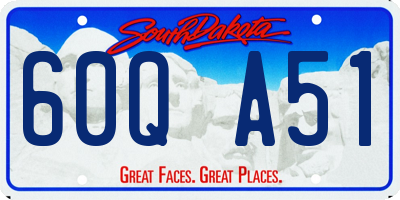 SD license plate 60QA51