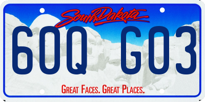 SD license plate 60QG03