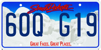 SD license plate 60QG19