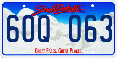 SD license plate 60QO63