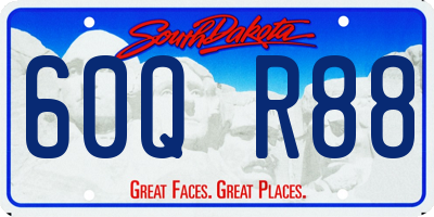 SD license plate 60QR88