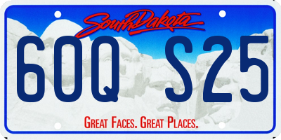 SD license plate 60QS25