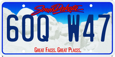 SD license plate 60QW47