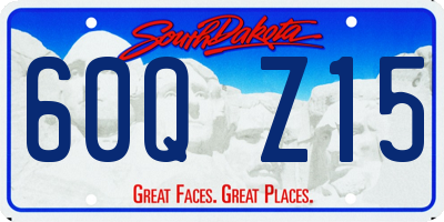 SD license plate 60QZ15