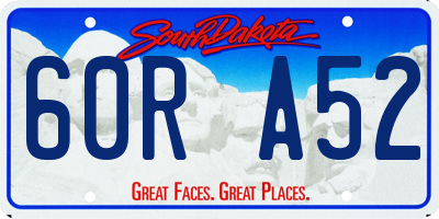SD license plate 60RA52