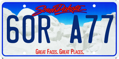 SD license plate 60RA77