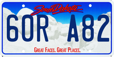 SD license plate 60RA82