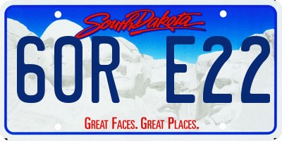 SD license plate 60RE22